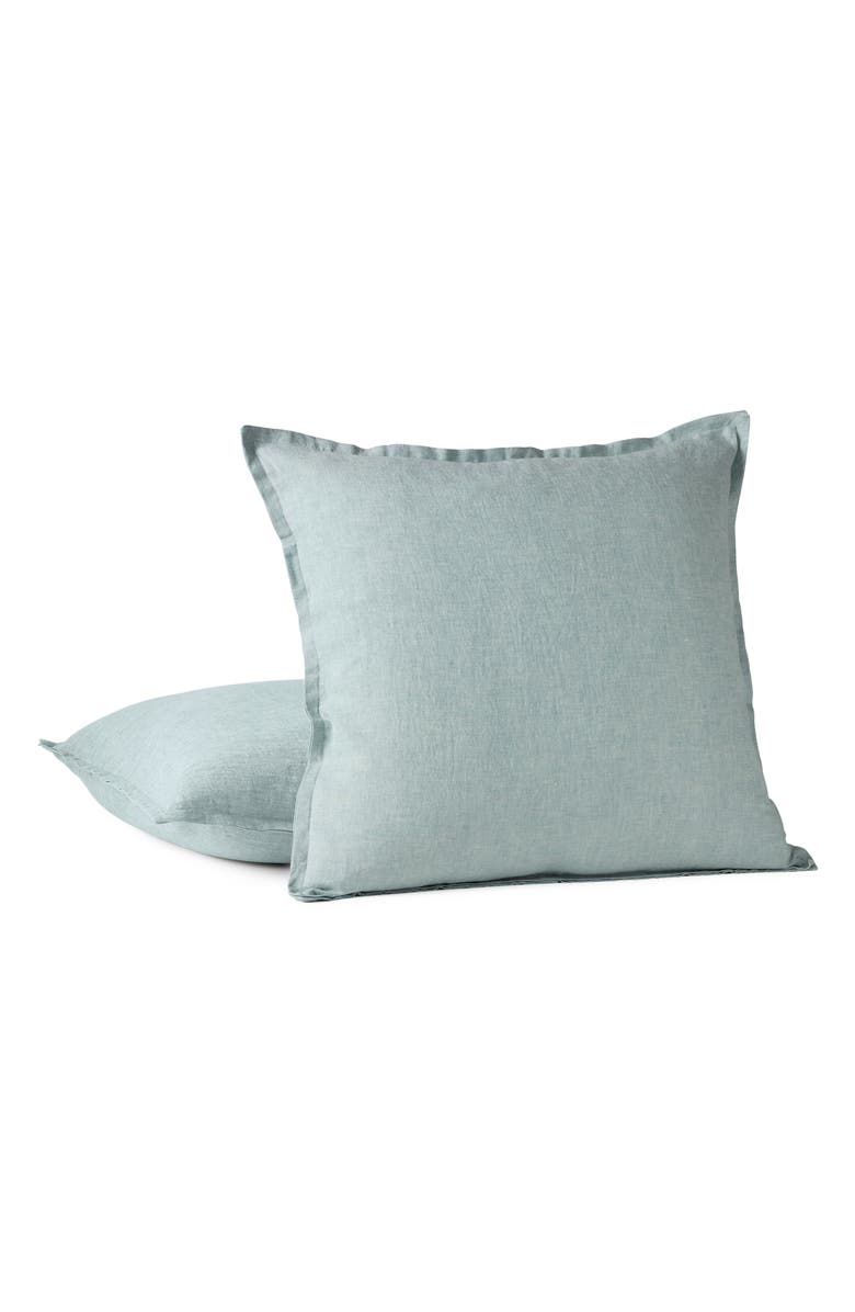 Coyuchi Relaxed Organic Linen Pillow Sham Cover, Main, color, Pacific Blue Chambray