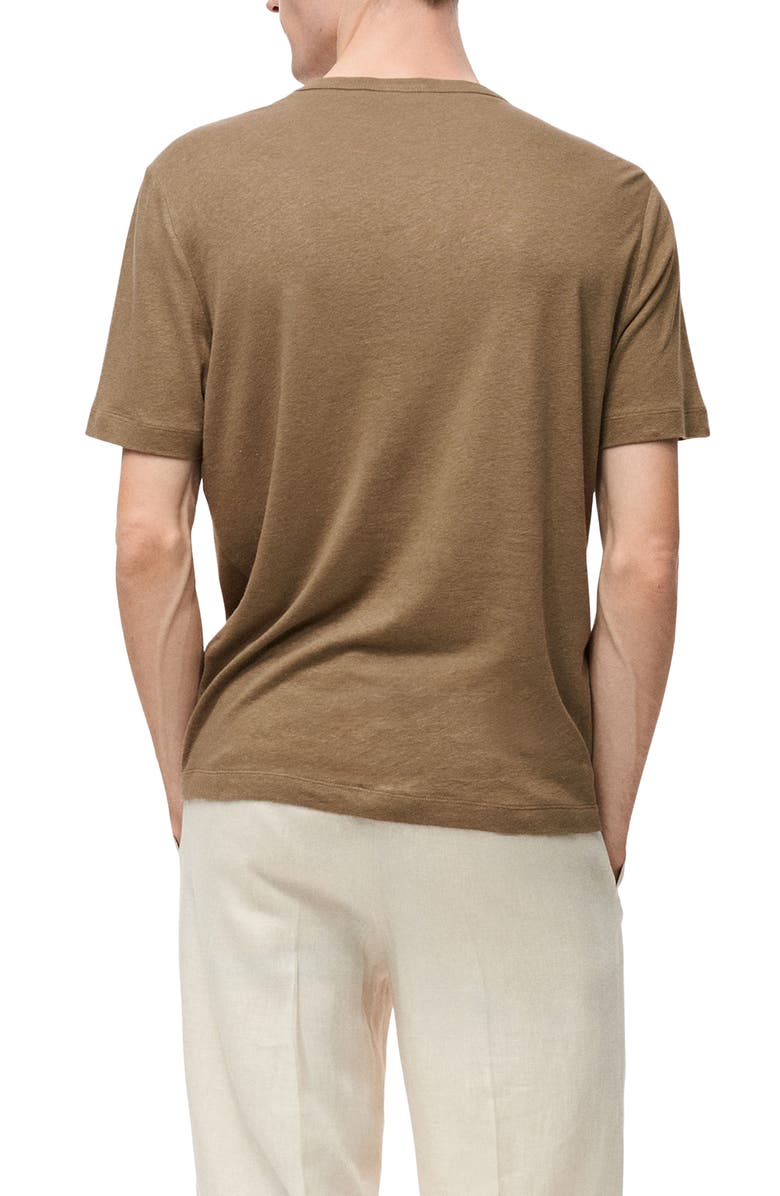 MANGO Linen Blend T-Shirt, Alternate, color, Khaki