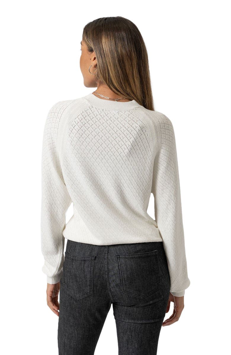 Saint + Sofia Diamond Knit Sweater, Alternate, color, White