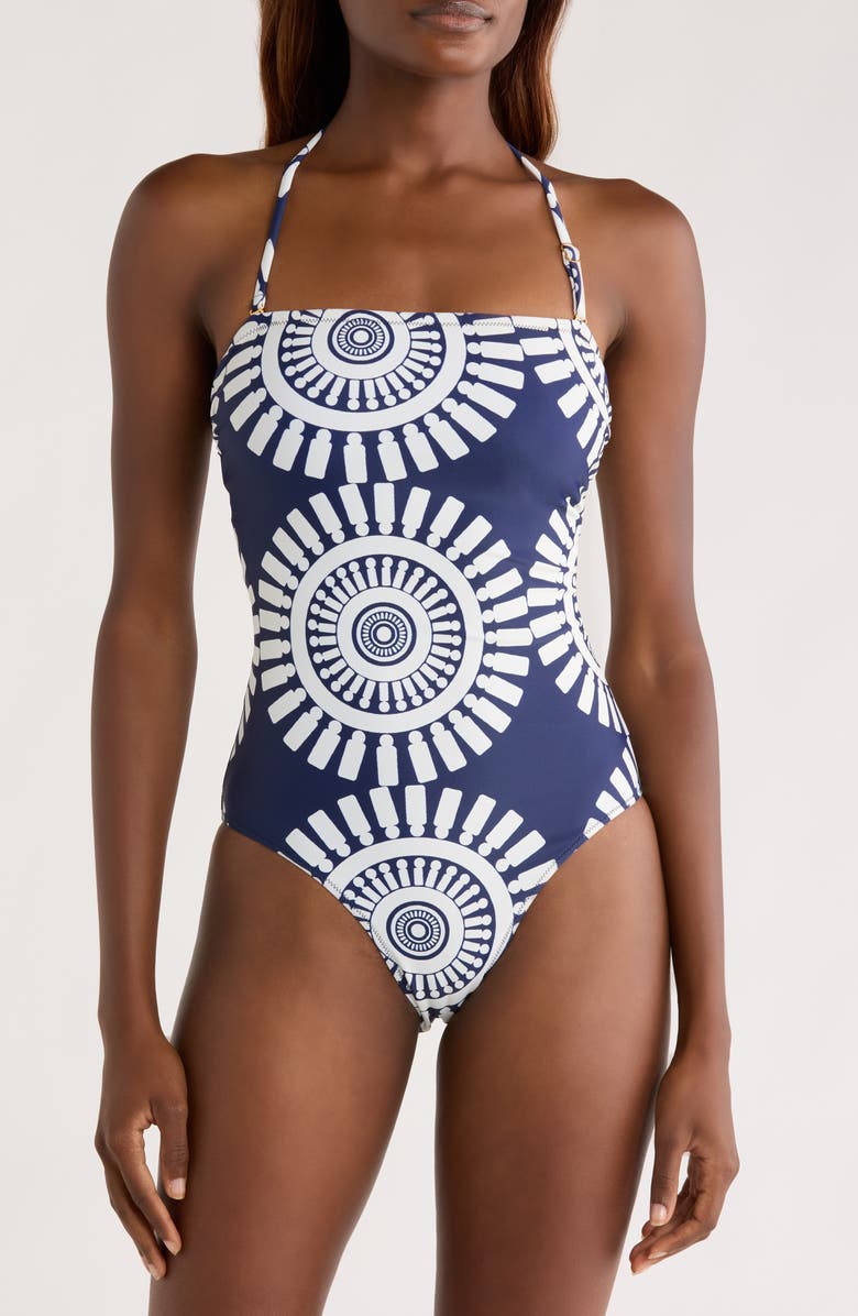 lemlem Dinha One-Piece Swimsuit, Alternate, color, Zeina Navy