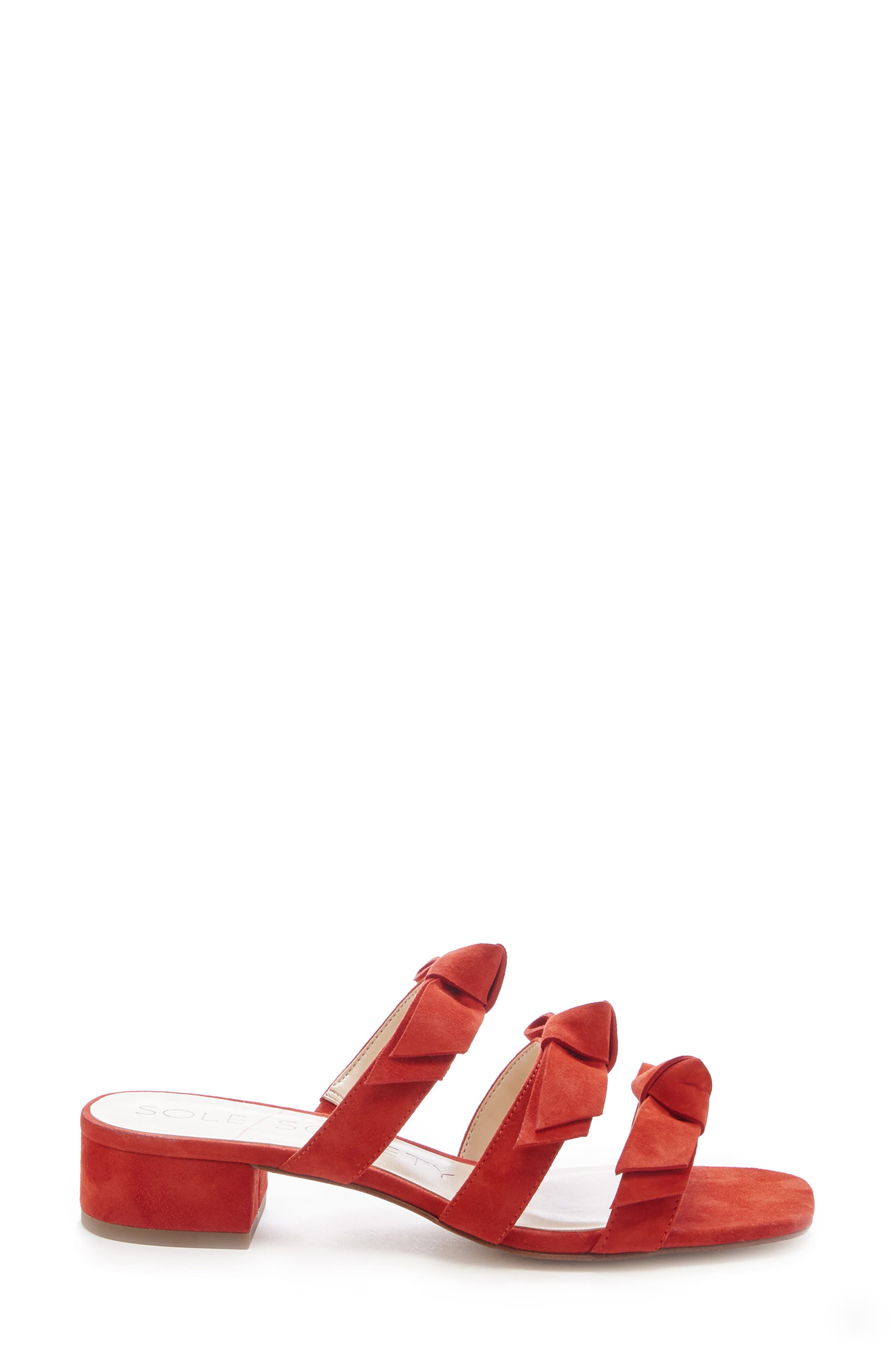 Ezah Slide Sandal, Alternate, color, BRIGHT RED SUEDE