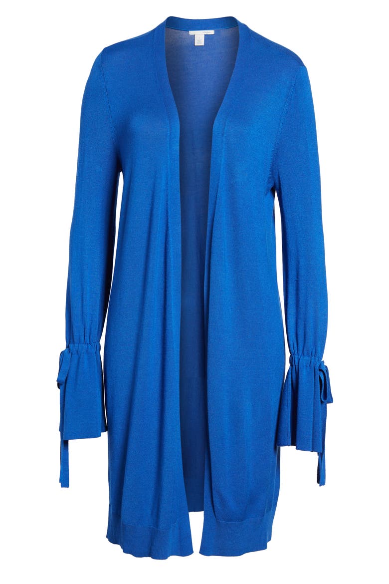 Lightweight Tie Sleeve Cardigan, Alternate, color, BLUE SURF