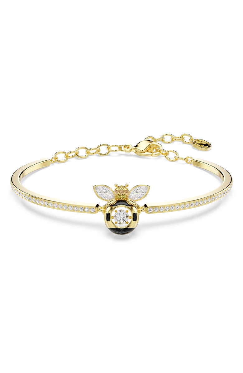 Swarovski Idyllia Bee Charm Bangle Bracelet, Main, color, Gold/ Multi