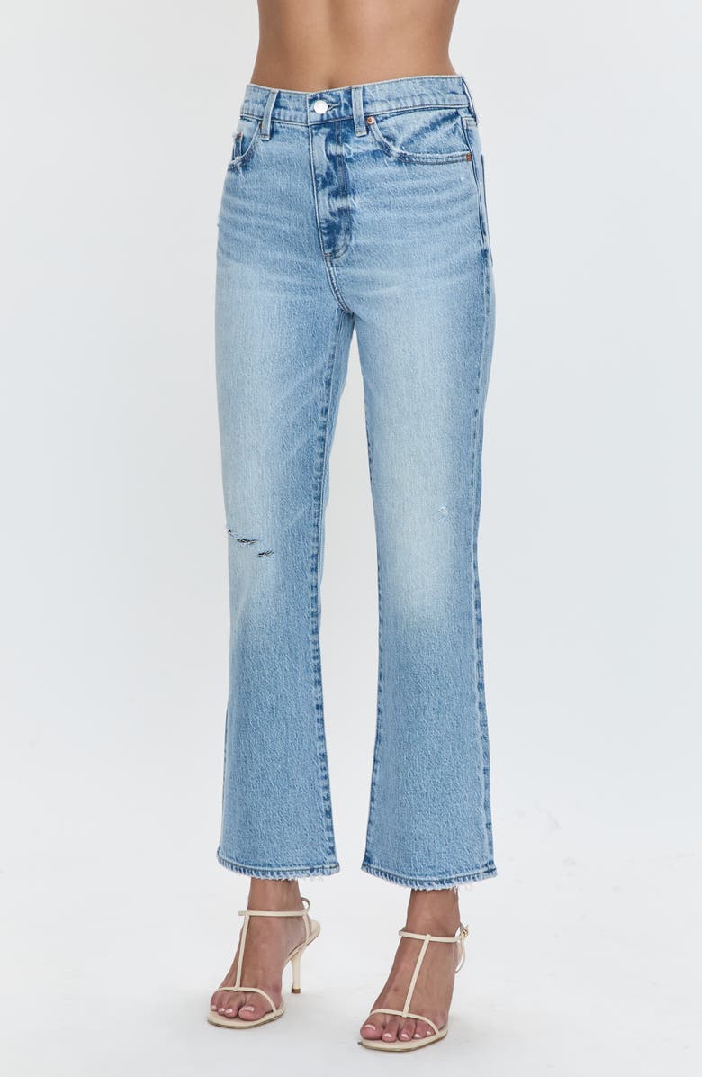 Ally Raw Step Hem High Waist Crop Bootcut Jeans