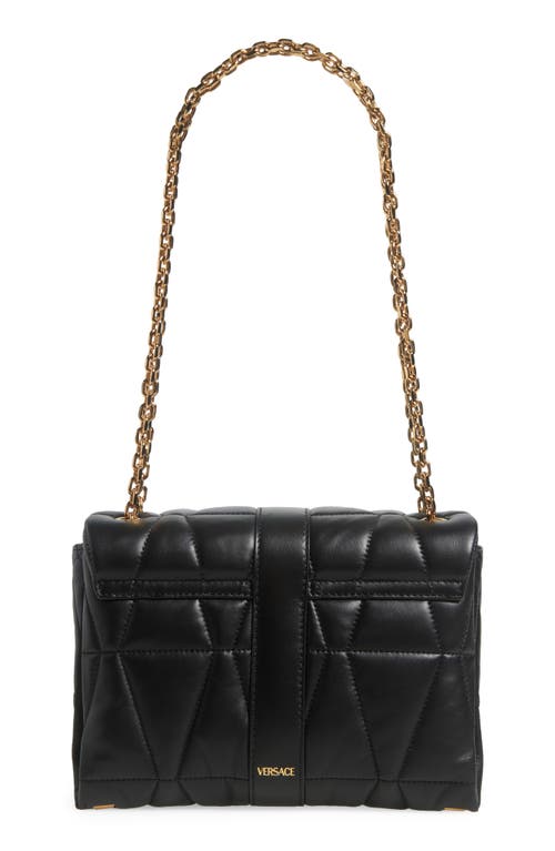 Versace Medusa 95 Soft Quilted Leather Shoulder Bag In Black Gold