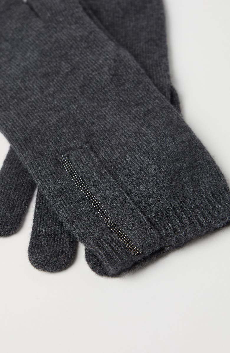 Brunello Cucinelli Knit gloves, Alternate, color, Anthracite
