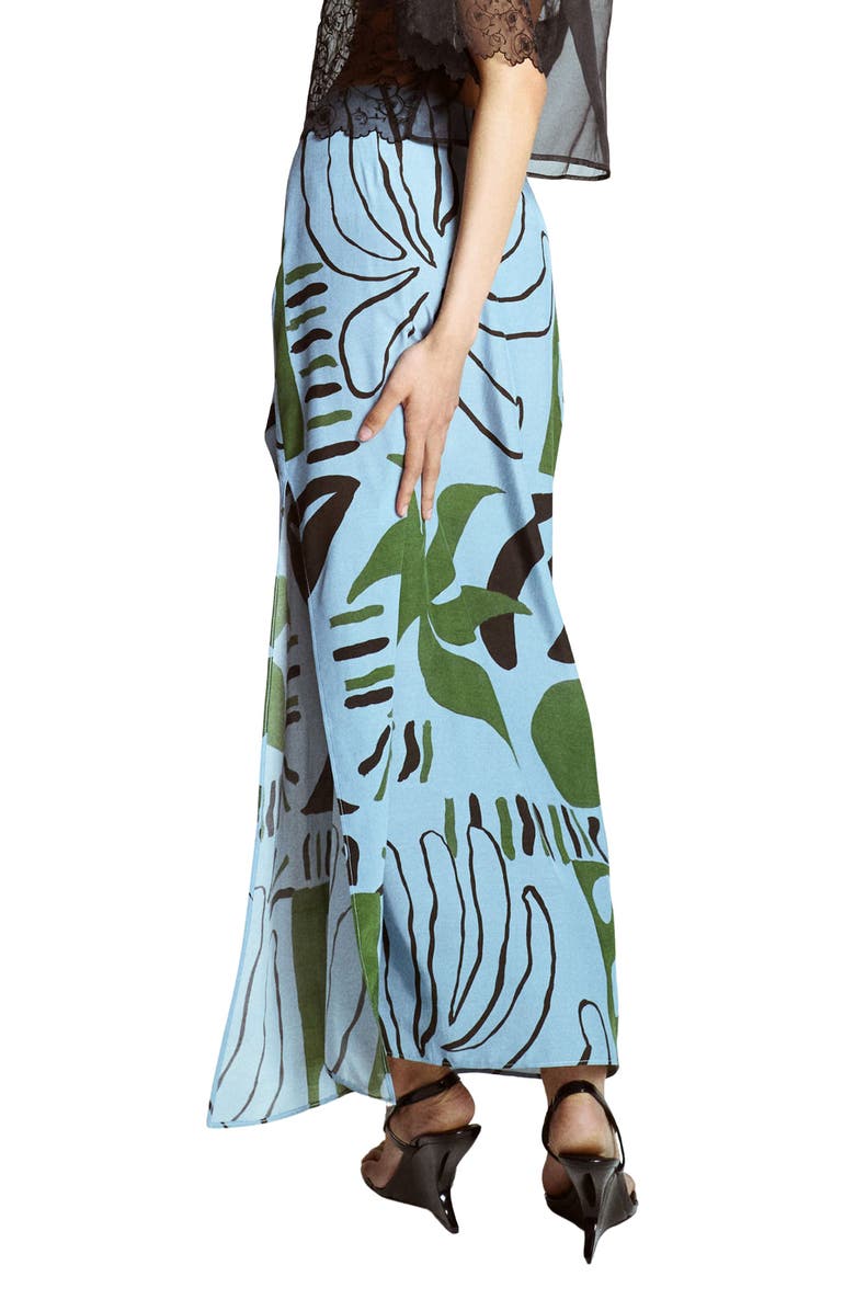 Topshop Sarong Maxi Skirt, Alternate, color, Blue Multi