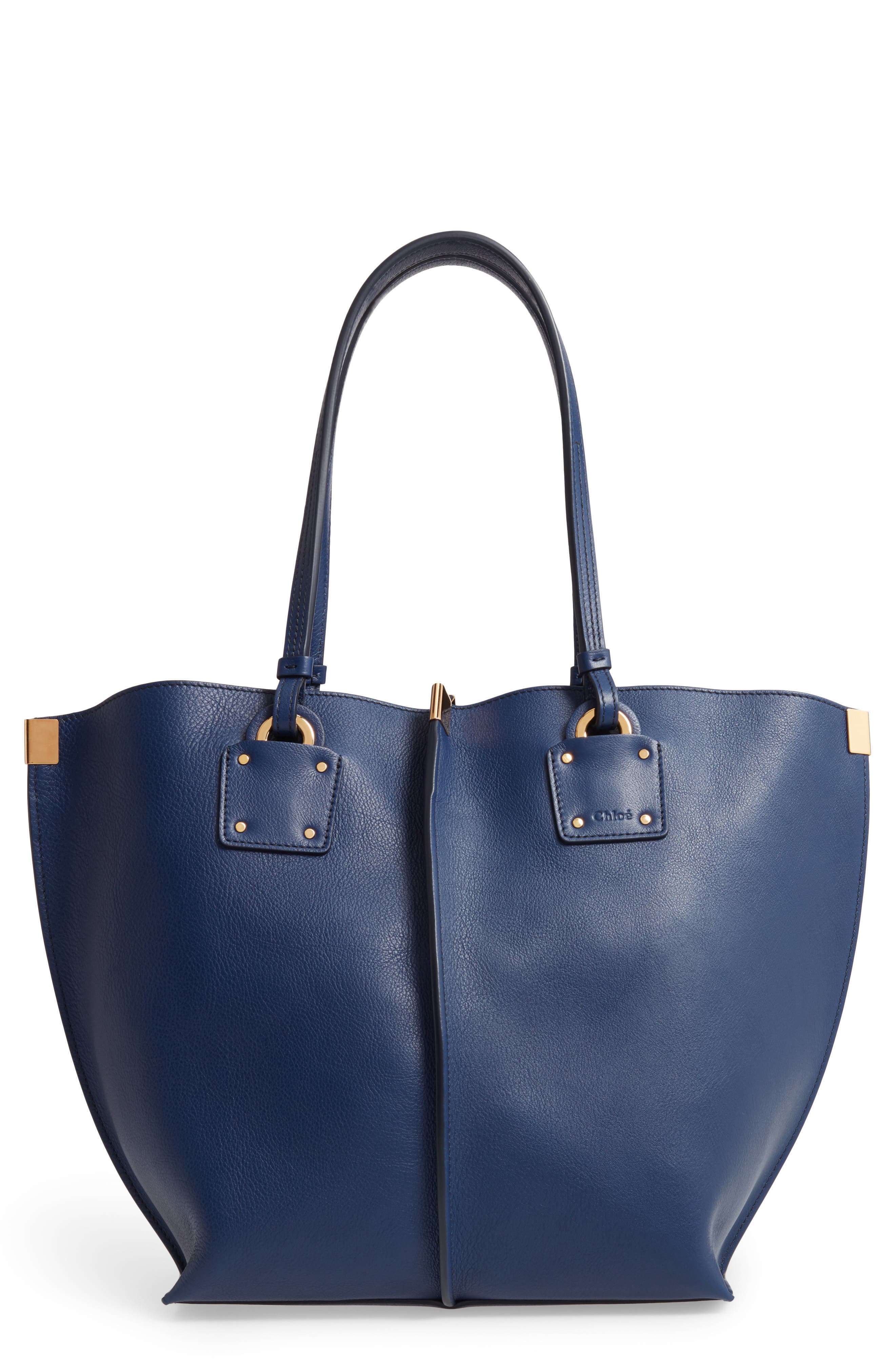 Vick Leather Tote, Main, color, CAPTIVE BLUE