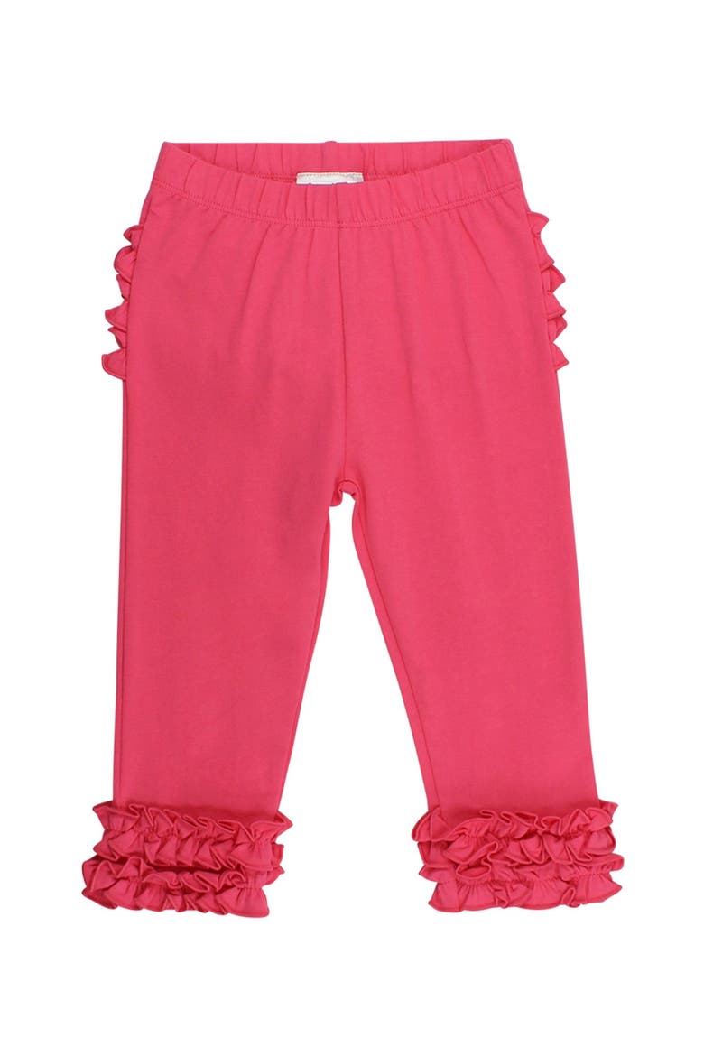 Toddler Girls Ruffle Leggings With Signature Rear Ruffles, Alternate, color, Hot Pink