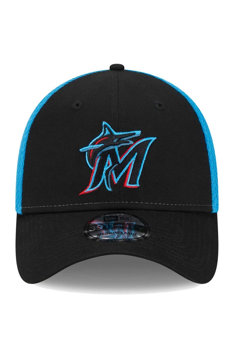 New Era Men's New Era Black Miami Marlins Team Neo 39THIRTY Flex Hat, Alternate, color, Black