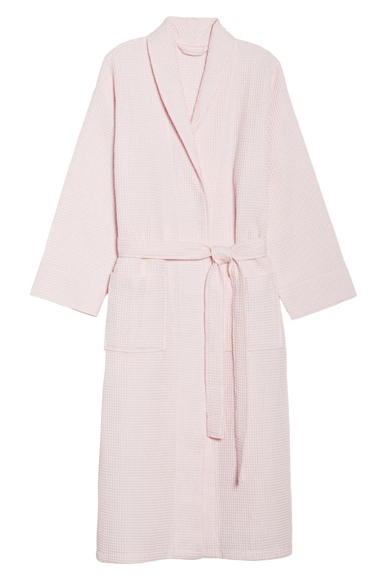 Waffle Knit Cotton Robe, Alternate, color, ICE PINK