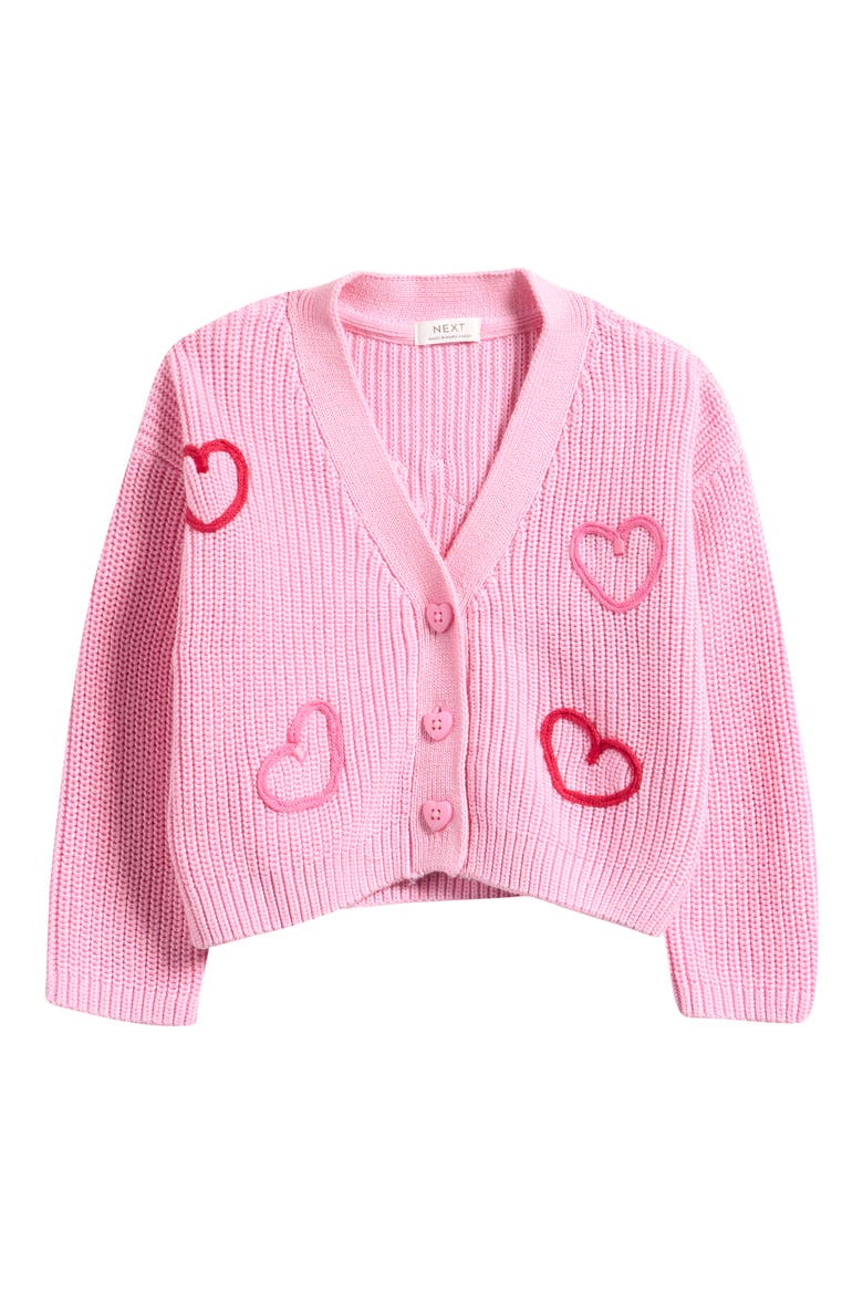Kids' Lovebug Embroiderd Cotton Cardigan, Main, color, PINK