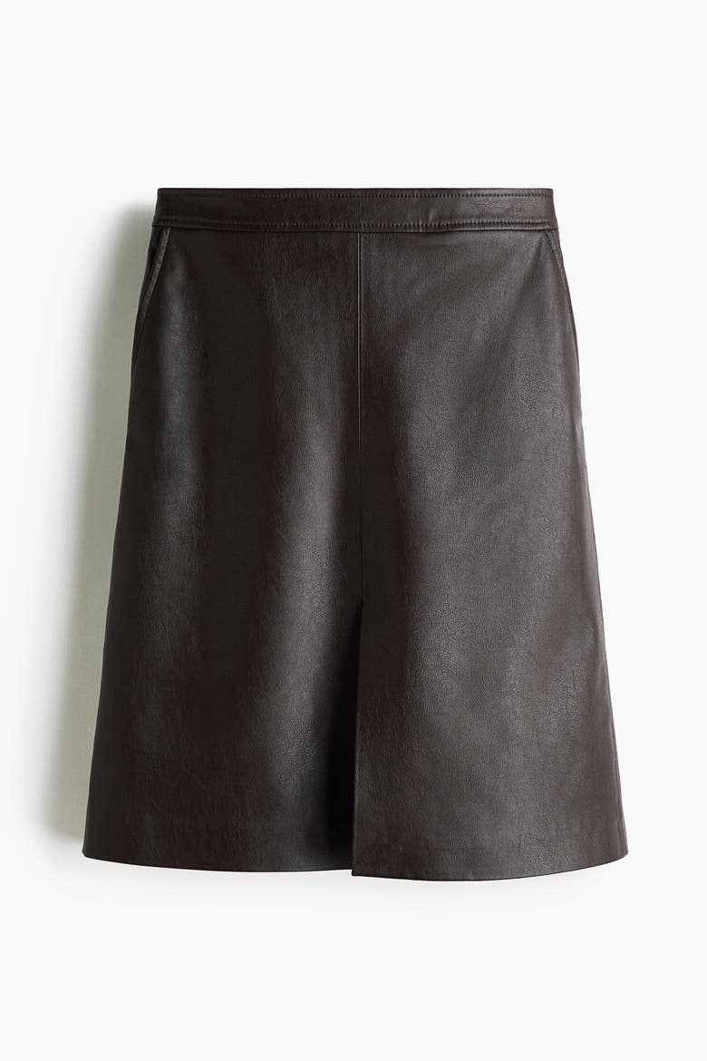 Coated Skirt, Alternate, color, Dark brown