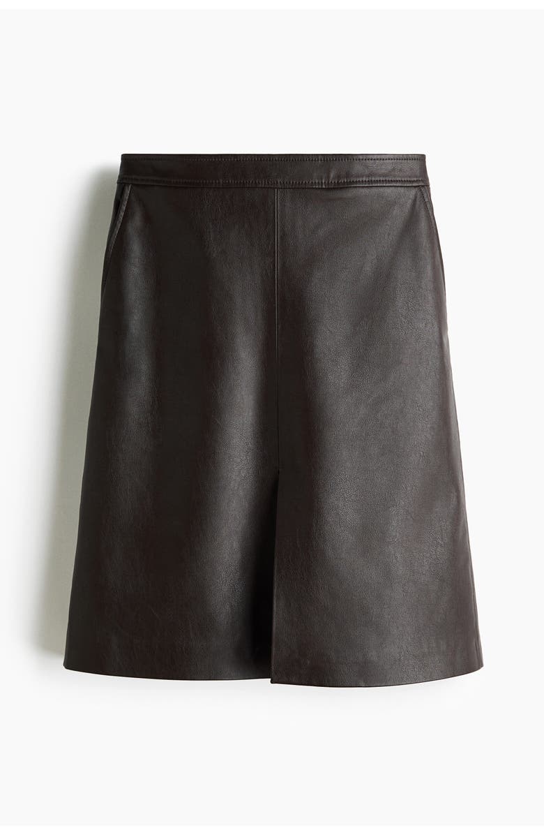 H&M Coated Skirt, Alternate, color, Dark Brown
