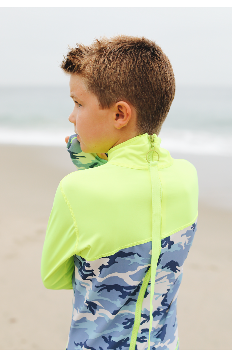 TUTUBLUE Boys' Full-Body One-Piece Swimsuit - UPF 50+, Alternate, color, Blue Camo