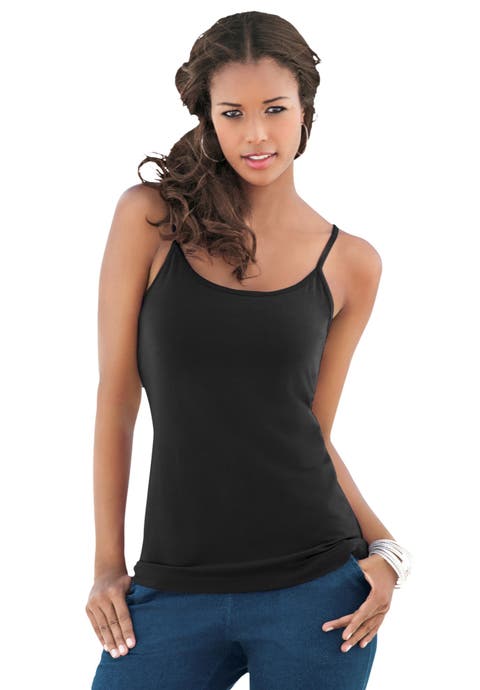 Plus Size Cami With Built-In Bra And Adjustable Straps (Plus)