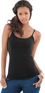 Roaman's Plus Size Cami With Built-In Bra And Adjustable Straps