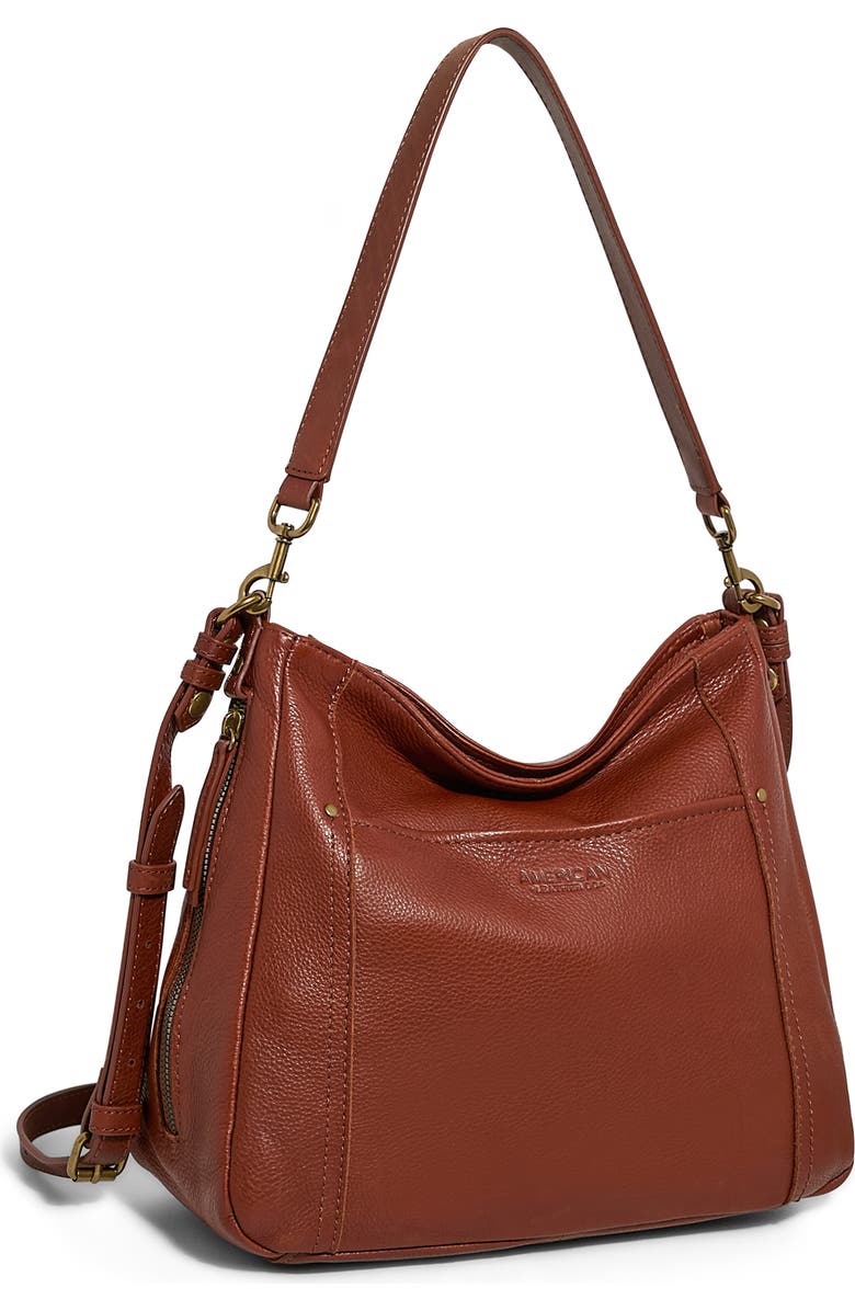AMERICAN LEATHER CO. Austin Convertible Leather Shoulder Bag, Alternate, color, Brandy