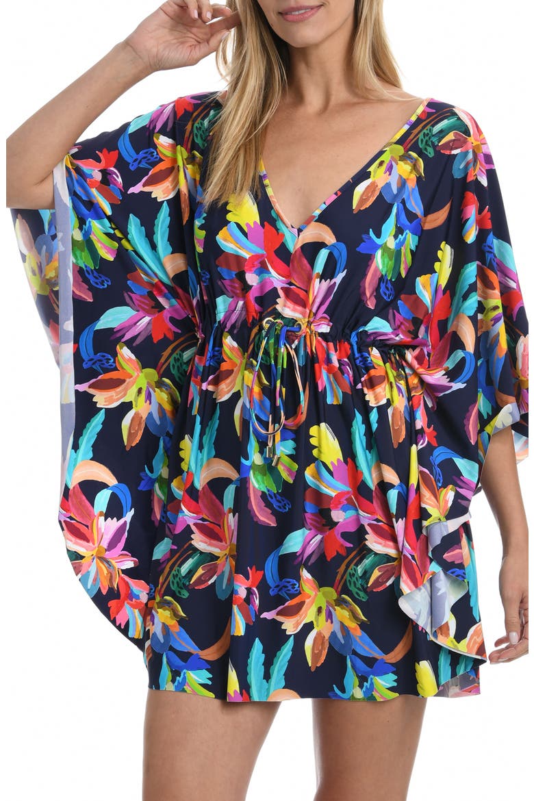 Sea V-Neck Caftan, Alternate, color, INDIGO