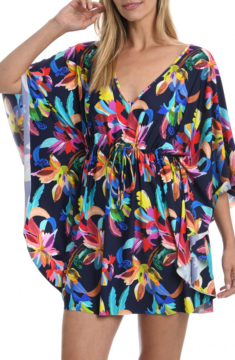 La Blanca Sea V-Neck Caftan, Alternate, color,