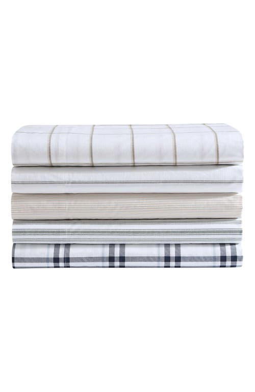 Nautica Ryan Cove Plaid 200-thread Count Cotton Percale Sheet Set In Blue
