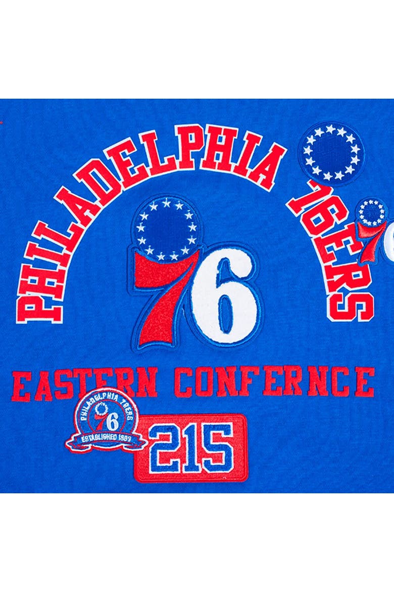 Women's Pro Standard Royal Philadelphia 76ers Area Code Cropped Pullover Sweatshirt, Alternate, color, Royal