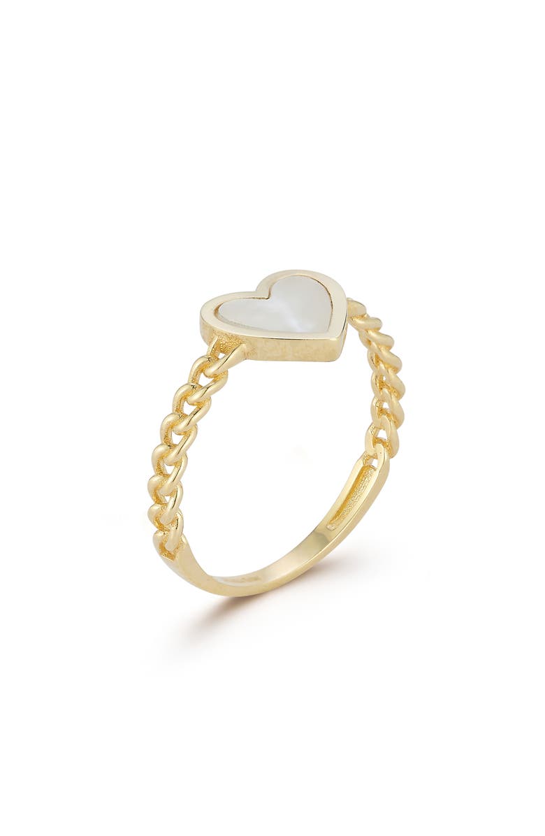 Ember Fine Jewelry 14K Gold Mother of Pearl Heart Ring, Alternate, color, 