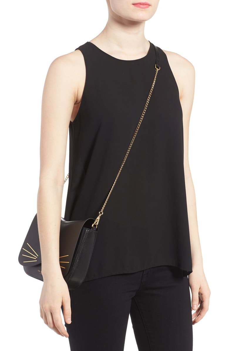 Ted Baker London Cat Leather Crossbody Bag, Alternate, color,
