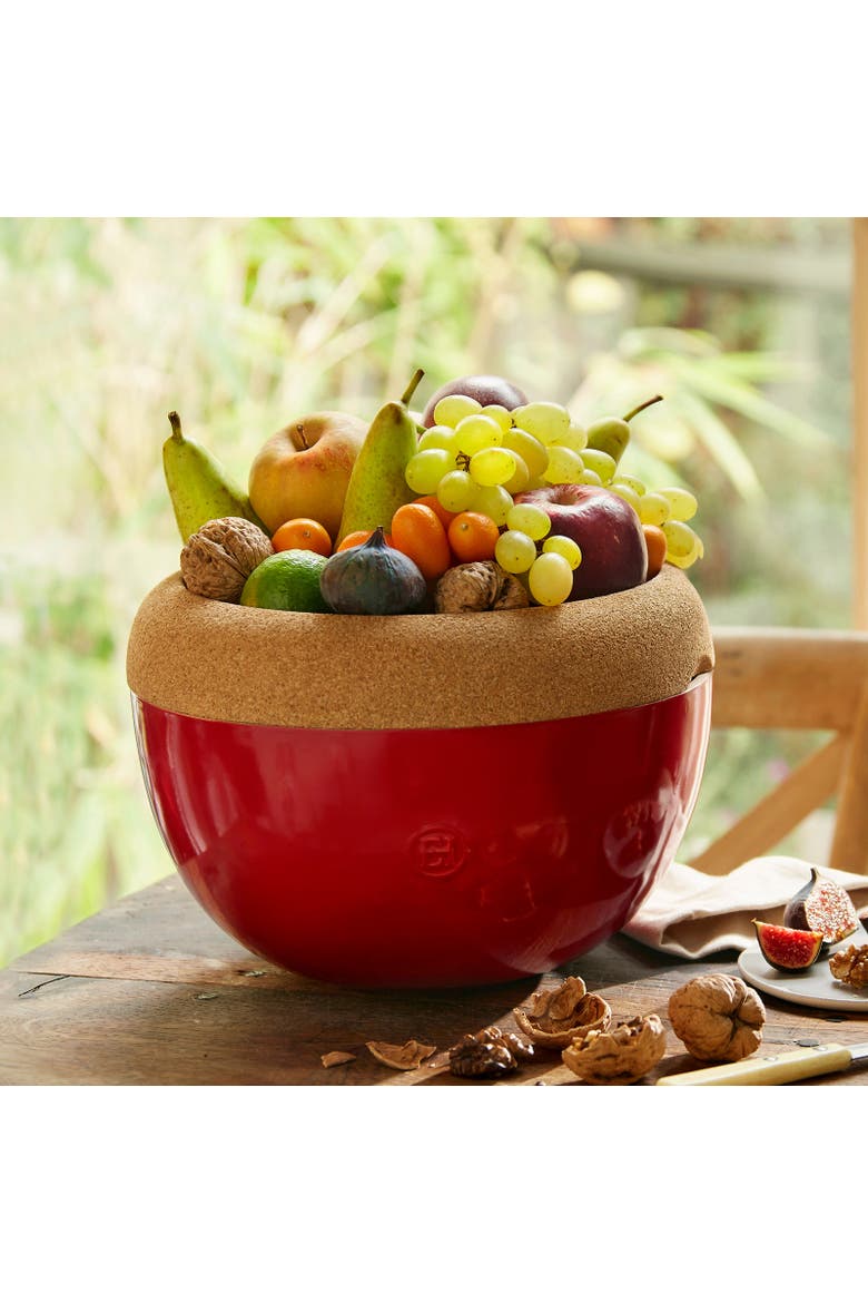 Deep Food Storage Bowl, 10.6-Inch, Alternate, color, Burgundy