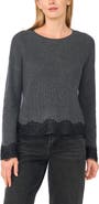 Halogen® Lace Trim Sweater