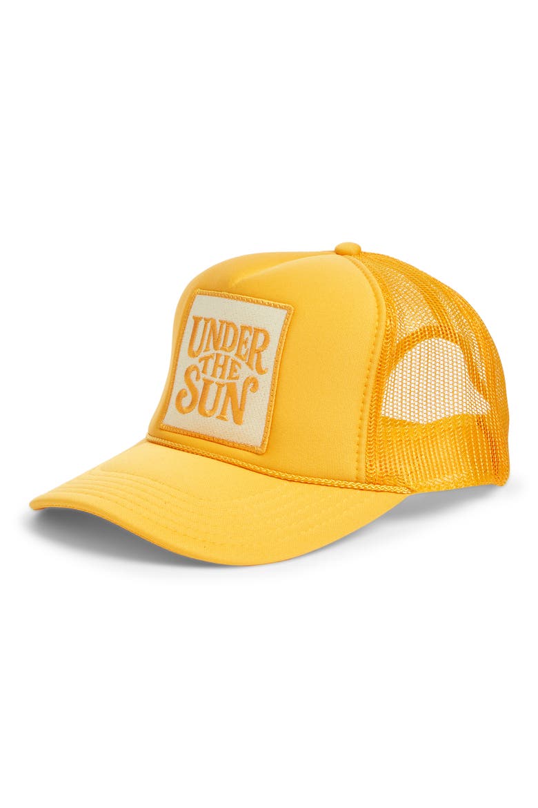 Under the Sun Patch Trucker Hat, Main, color, YELLOW