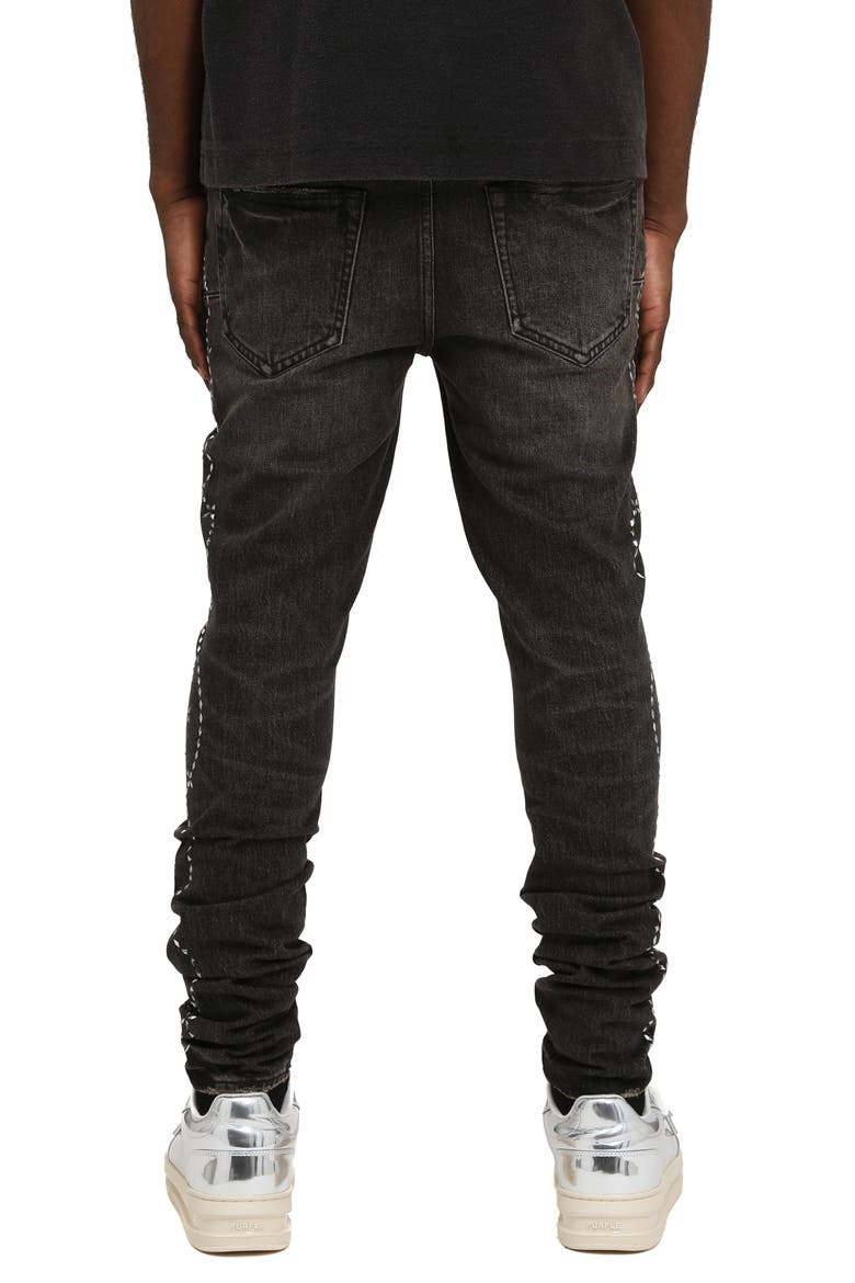 Hotfix Twist Skinny Jeans, Alternate, color, BLACK