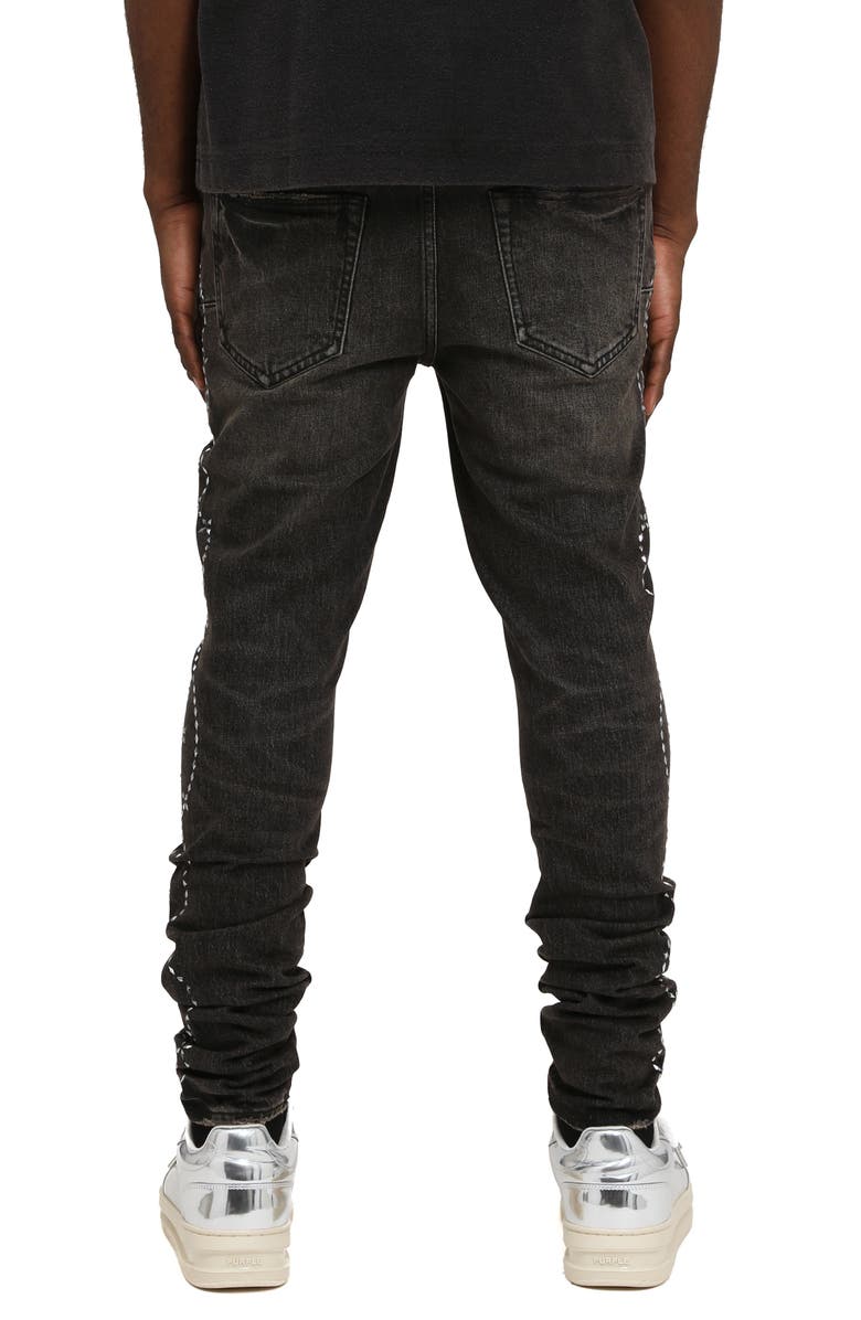 PURPLE BRAND Hotfix Twist Skinny Jeans, Alternate, color, Black