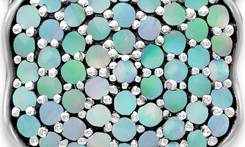 Samuel B. Sterling Silver Opal Pavé Clover Necklace In Opal