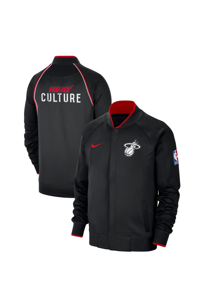 Men's Nike Black Miami Heat 2023/24 City Edition Authentic Showtime Performance Raglan Full-Zip Jacket, Main, color, Black