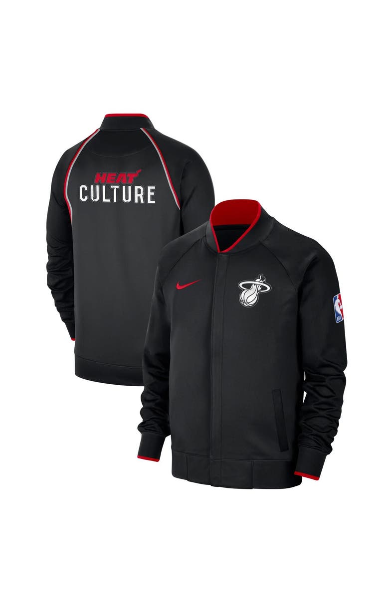 Nike Men's Nike Black Miami Heat 2023/24 City Edition Authentic Showtime Performance Raglan Full-Zip Jacket, Main, color, 