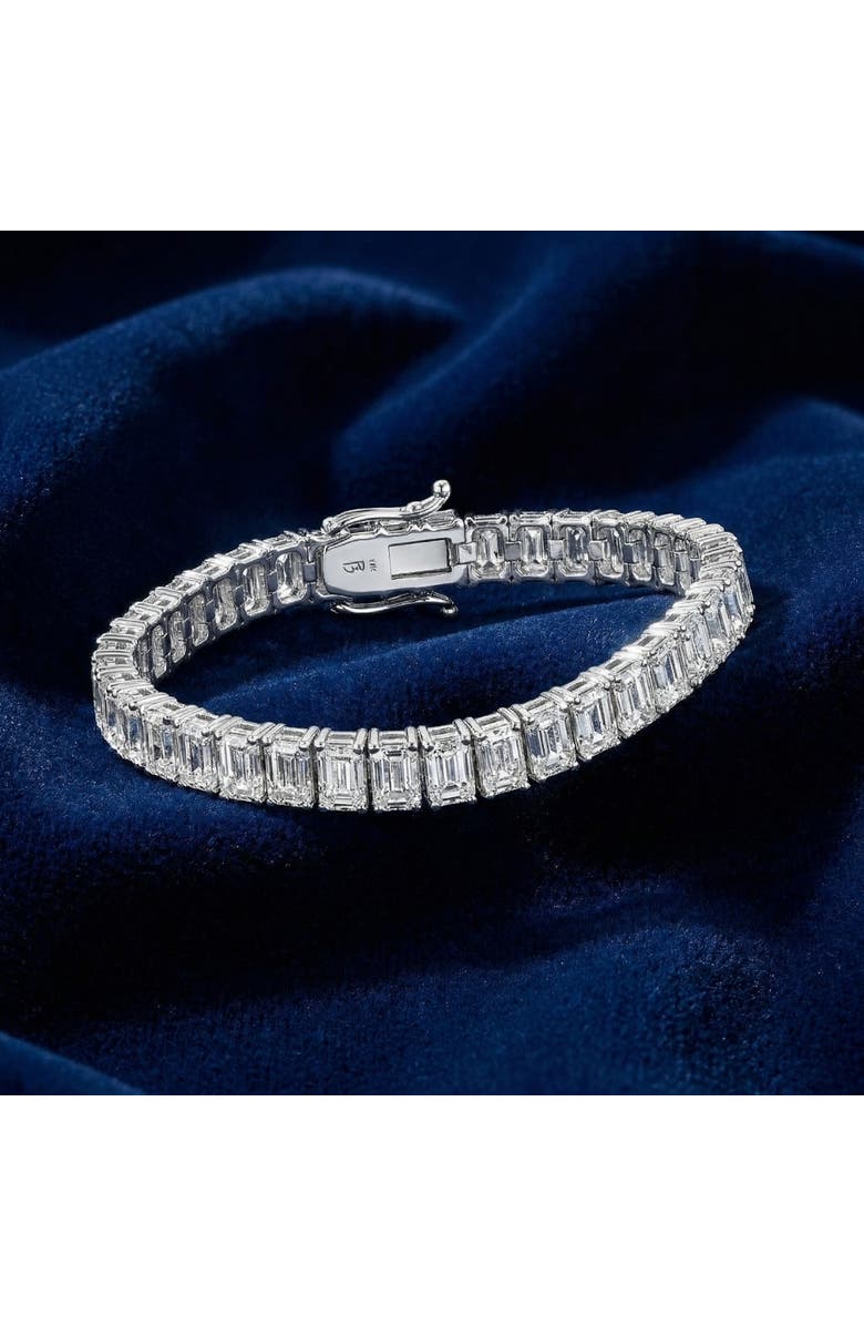 Bliss Diamond 28Ct Emerald Diamond Tennis Bracelet 14k Gold 7" 17.5g Lab Grown, Alternate, color, 14K White Gold