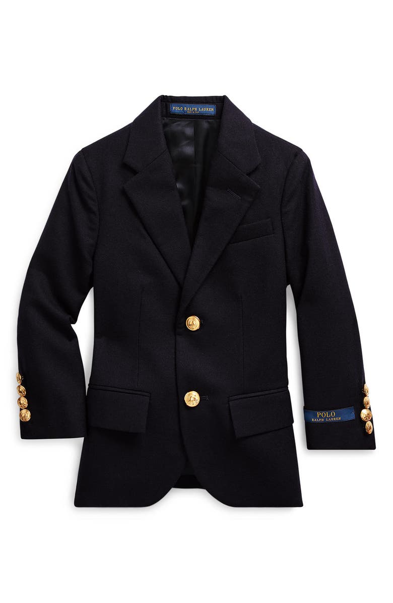Polo Ralph Lauren Kids' Lessona Wool Blazer, Main, color, Navy