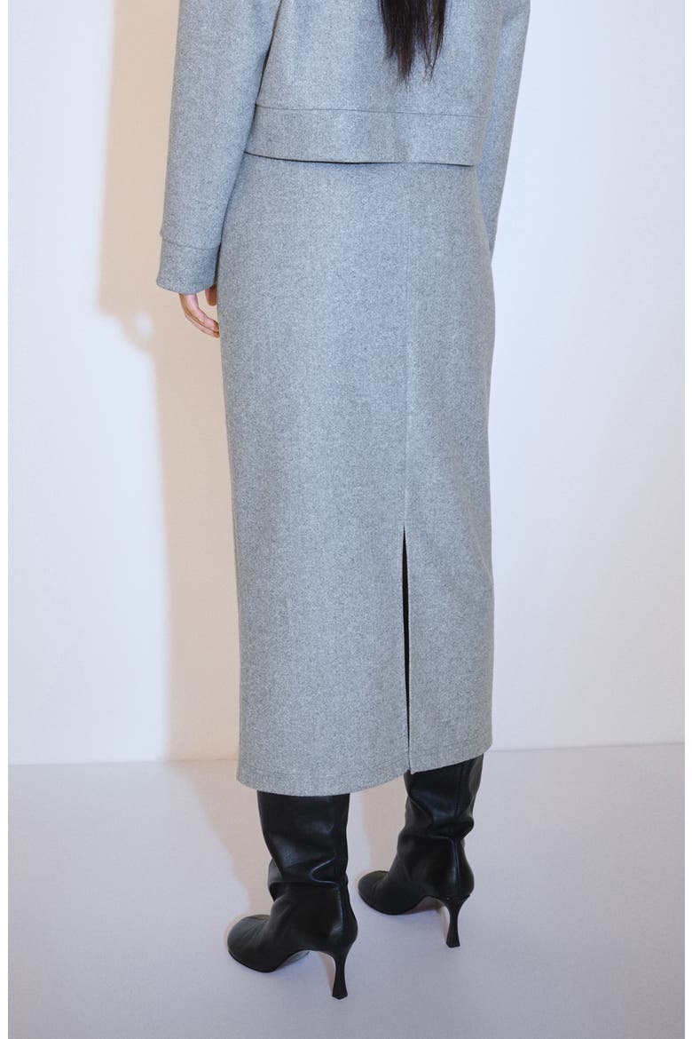 French Terry Midi Skirt, Alternate, color, GREY