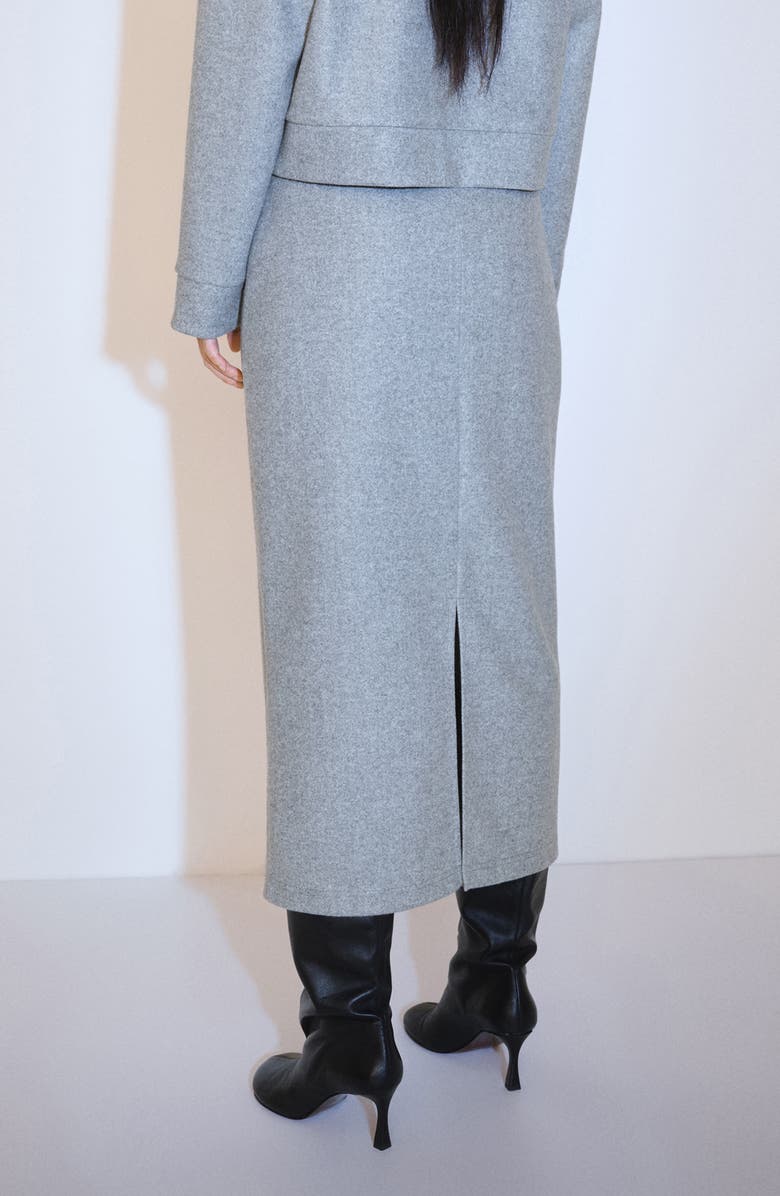 MANGO French Terry Midi Skirt, Alternate, color, 