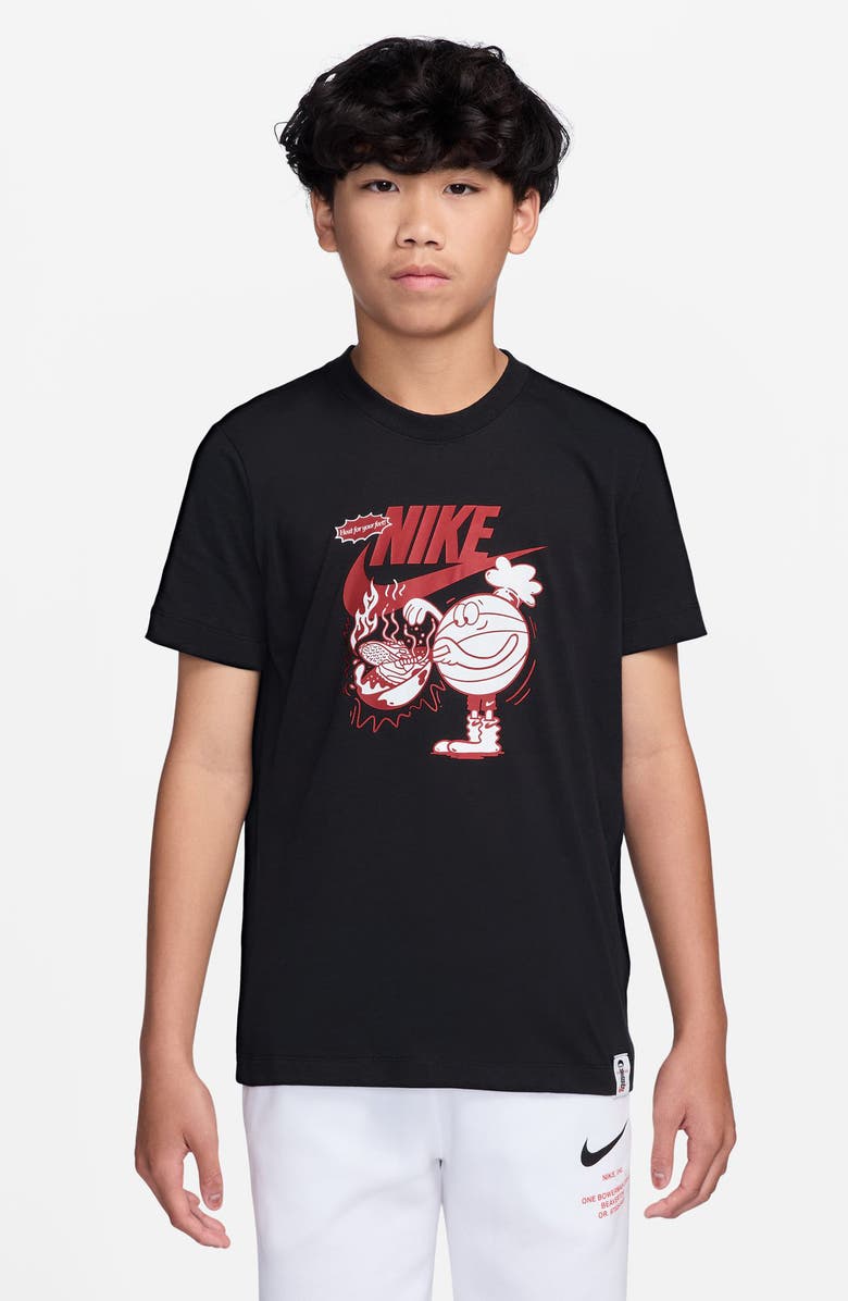 Nike Kids
 Sportswear Sole Food Cotton Graphic T-Shirt, Main, color, Black
