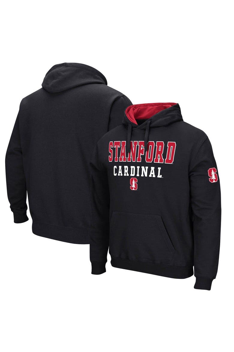 Men's Colosseum Black Stanford Cardinal Sunrise Pullover Hoodie, Main, color, Black