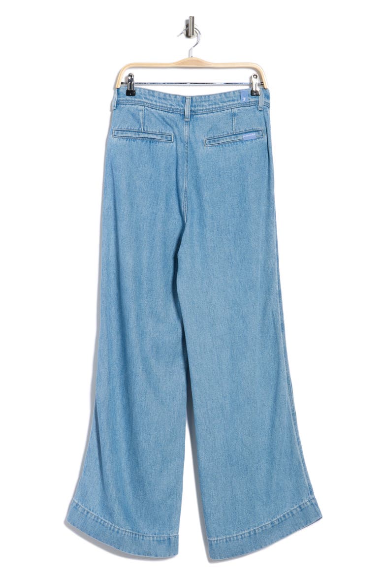 Denim Lustre Pleated High Waist Trouser Jeans, Alternate, color, ANNANDALE