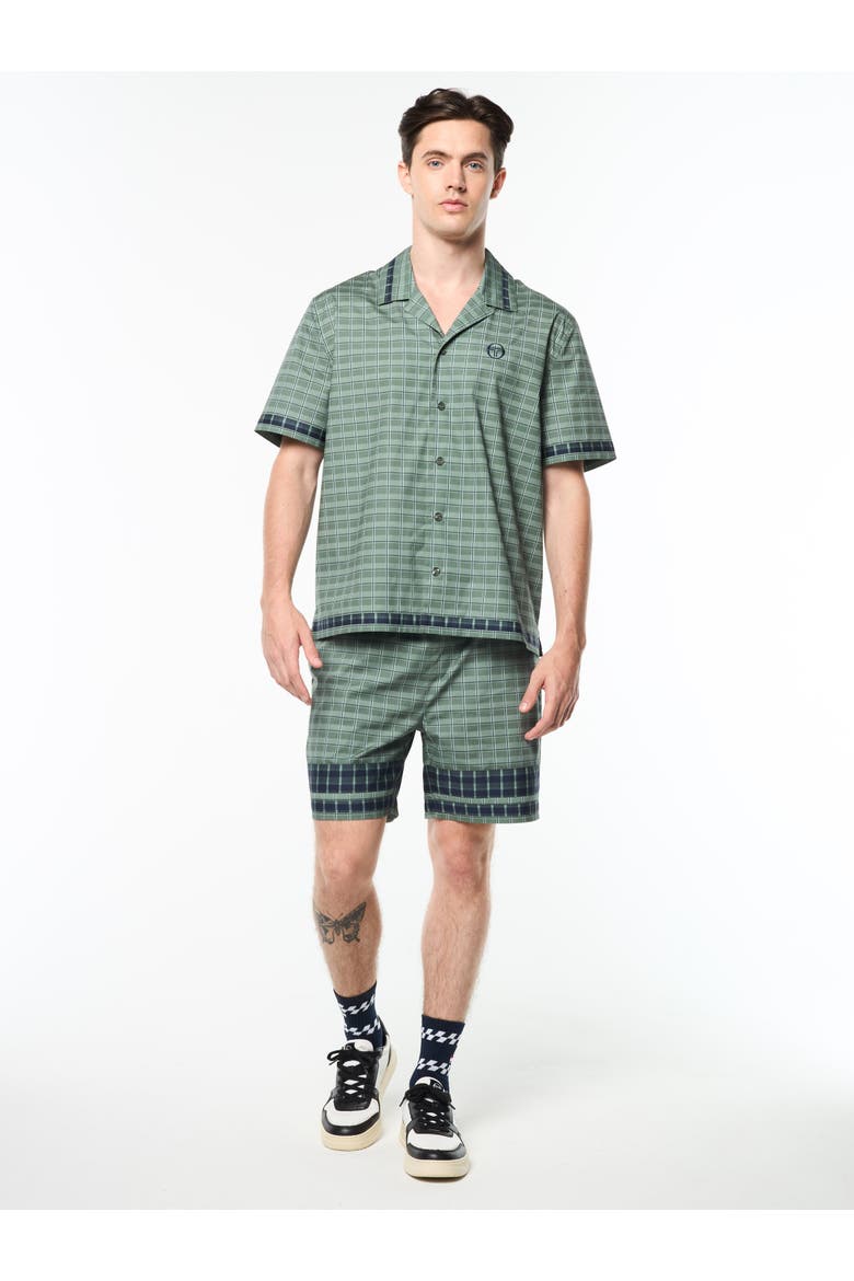 Quadretto Cabana Shirt, Alternate, color, DUCK GREEN