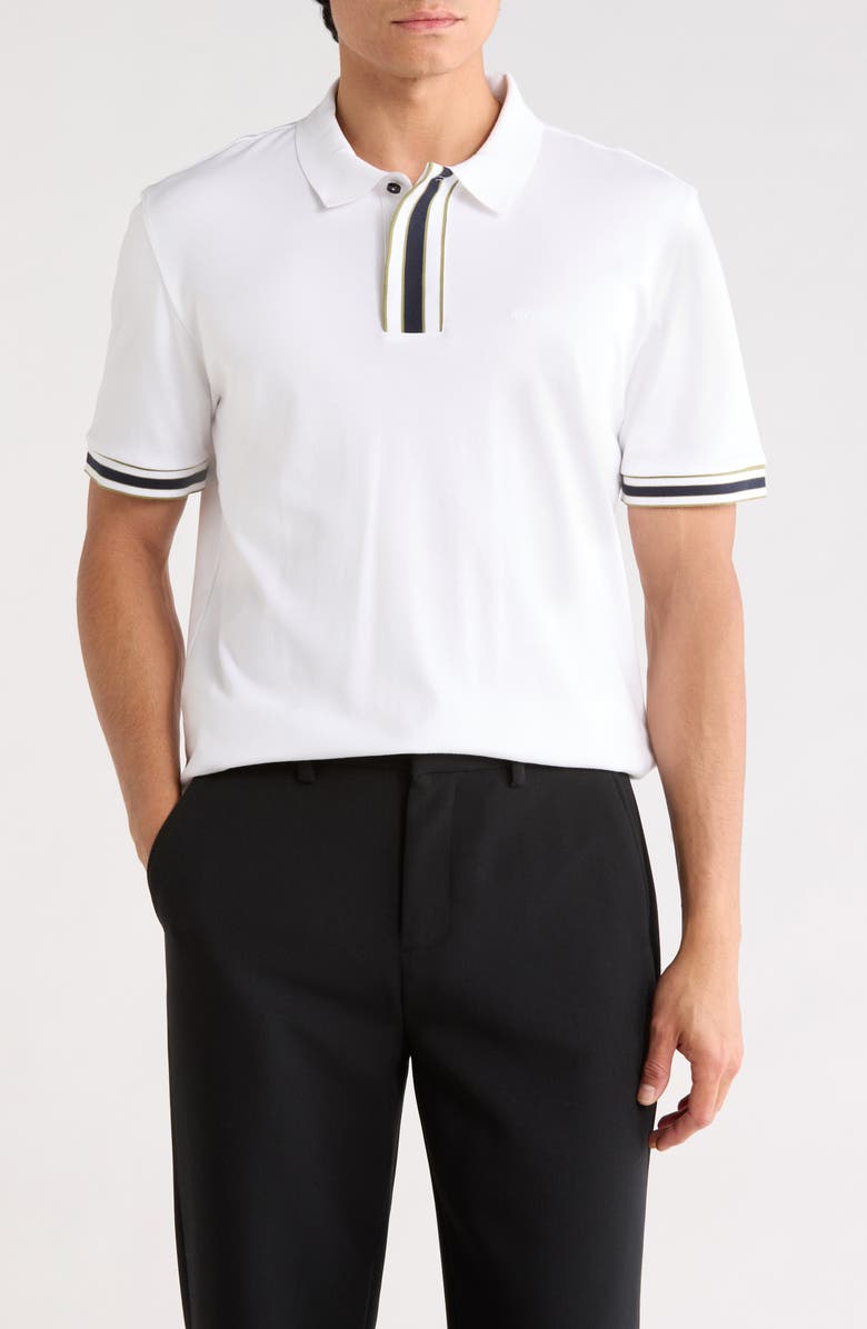 BOSS Parlay Cotton Knit Polo, Main, color, White