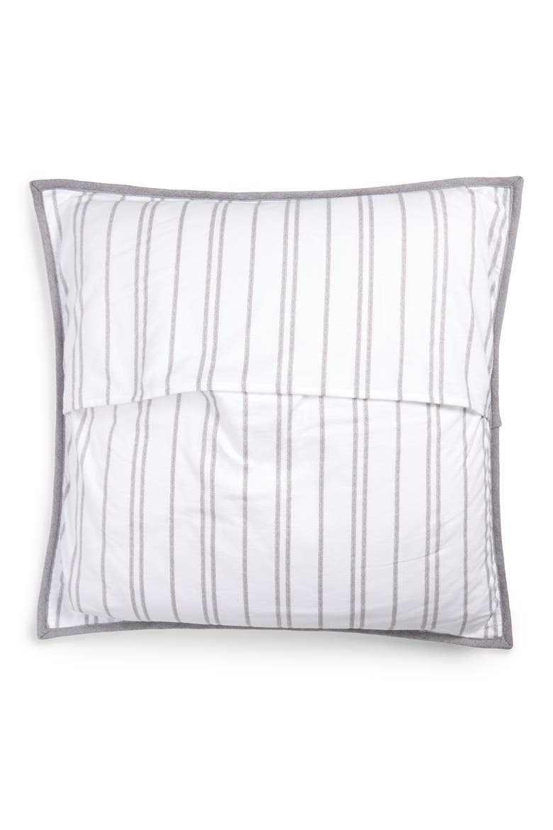 Reversible Flannel Quilted Sham, Alternate, color, GREY FROST HEATHER MULTI