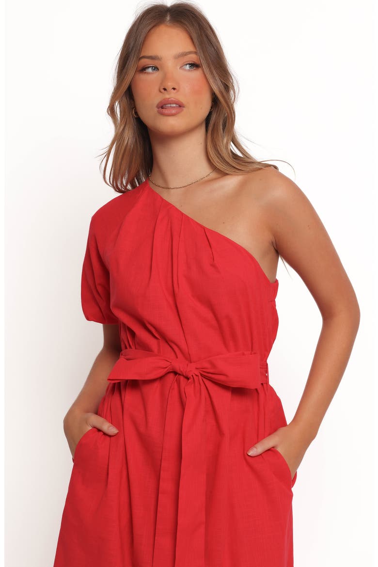 Roma One-Shoulder Dress, Alternate, color, RED