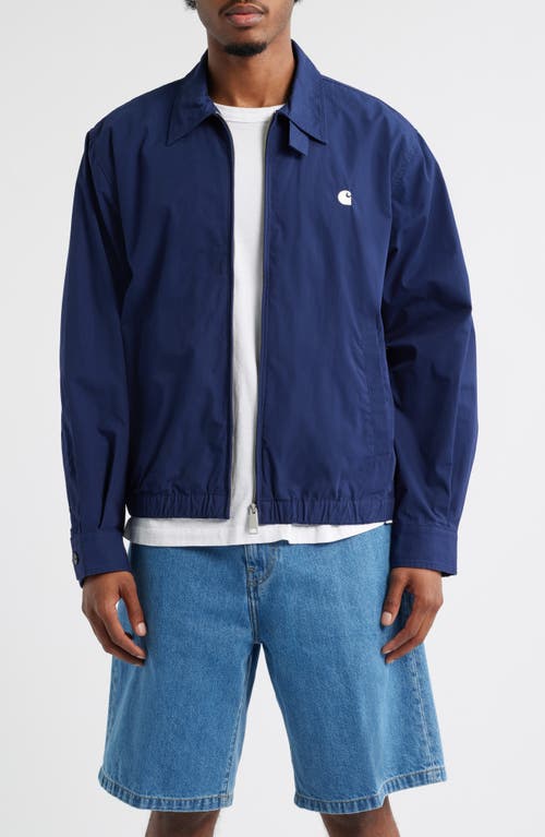 Carhartt Work In Progress Duke Cotton Poplin Zip Jacket In Blue