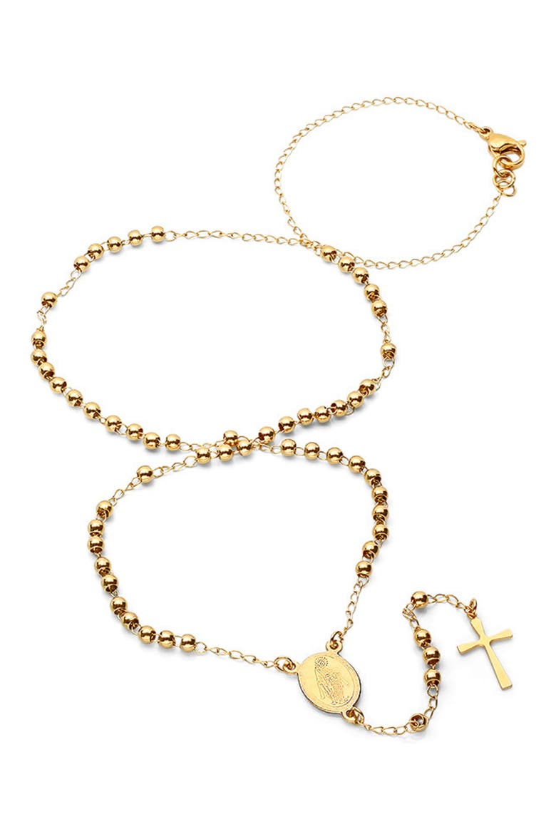 Saint Pendant Rosary Necklace, Main, color, GOLD