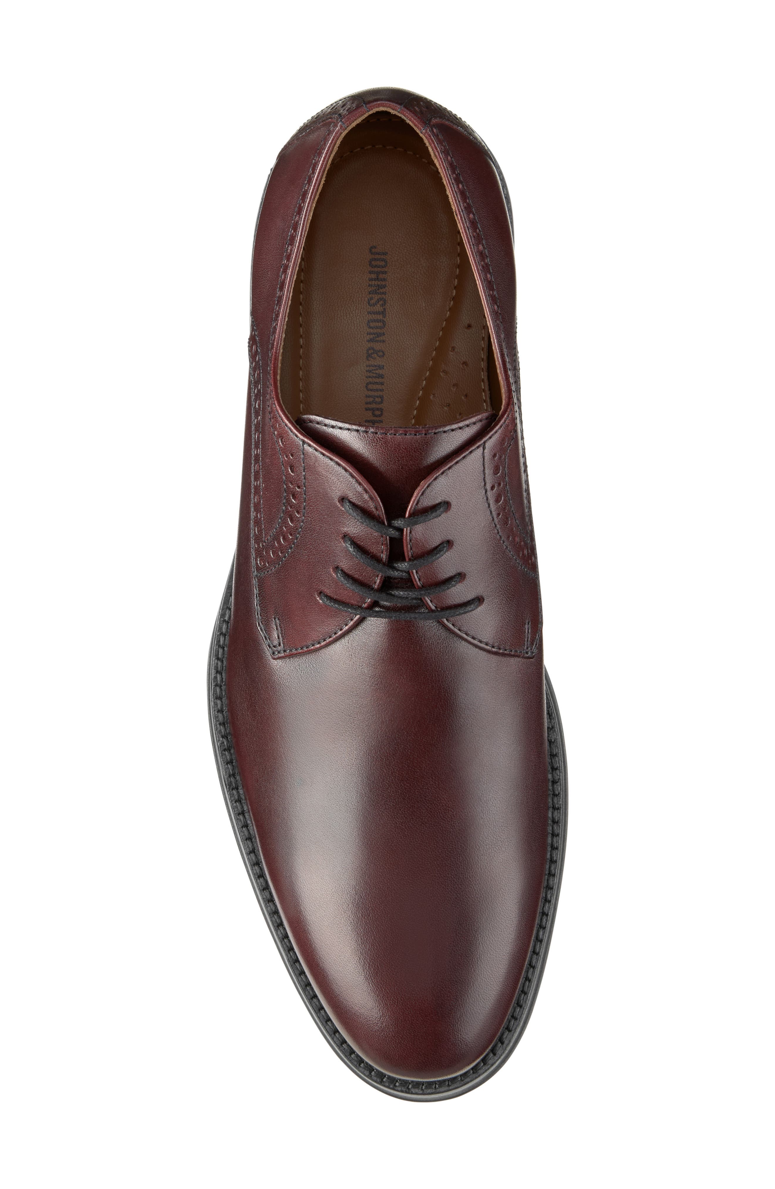 Johnston & Murphy Sutton Plain Toe Oxford, Alternate, color, Burgundy